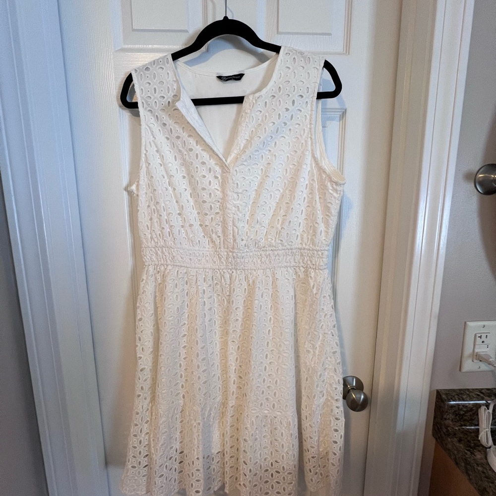 Elegant White Eyelet Dress